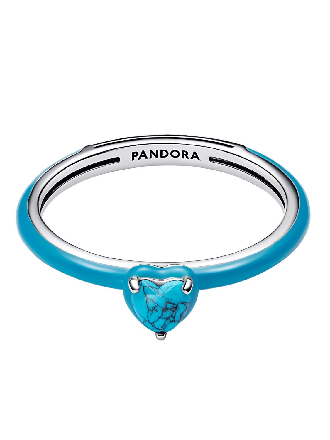 Pandora Damenring Silber Türkisfarbenes Herz 193828C01