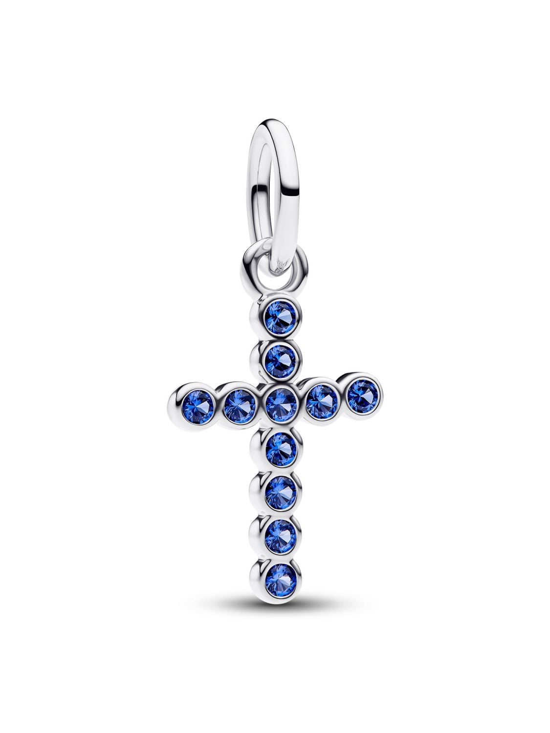 Pandora Charm Pendant Cross Silver with Blue Stones 794063C01