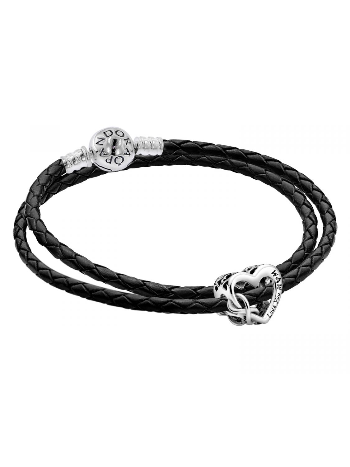 Pandora 590745CBK Women's Double Wrap Bracelet Leather Black 590745CBK-D,  Leather : Amazon.co.uk: Fashion