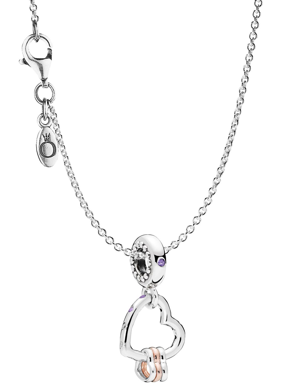 PANDORA Necklace 925 with Charm Heart Highlights