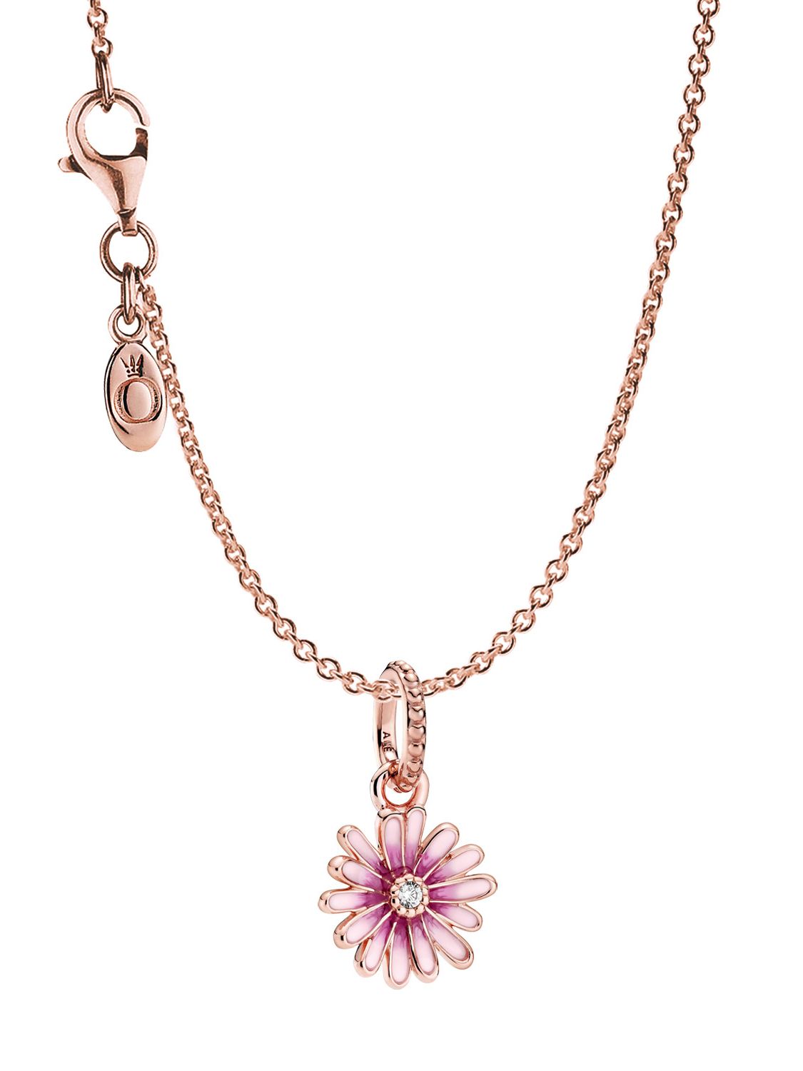 silver sterling poetic blooms pink floral necklace with chain –  supersterling