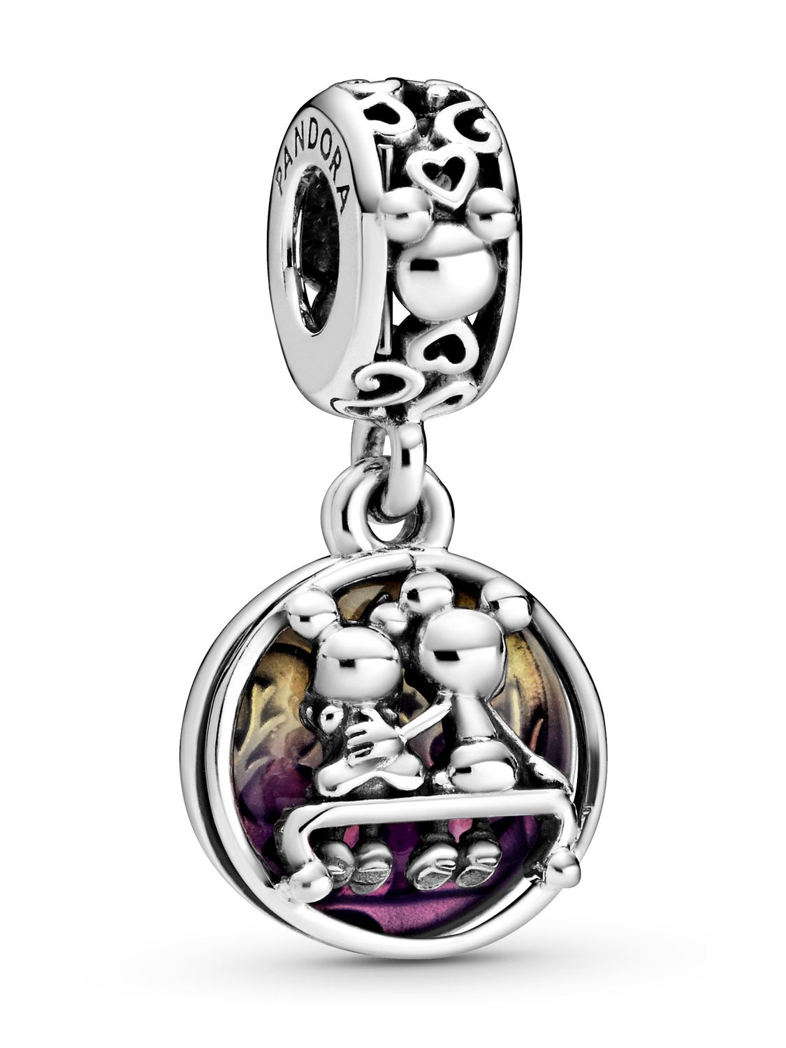 Minnie & Mickey Pendant Silver Charms Bead for 925 Sterling Necklace Bracelets