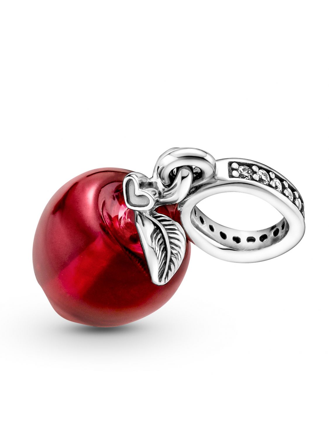 Best Birthday Gift Sterling Silver Enameled Red Apple Charm
