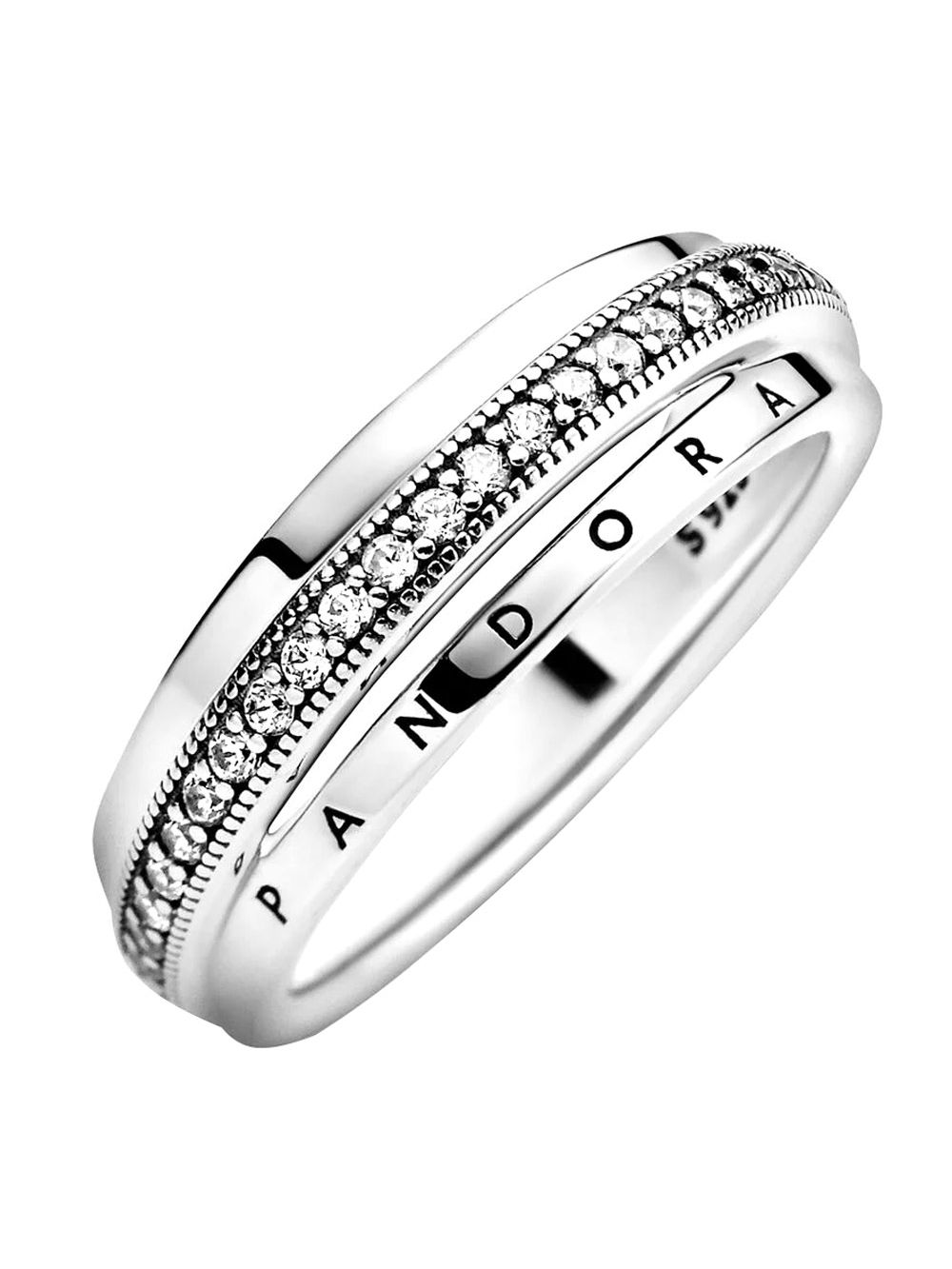 Pandora Women's Ring Silver Triple Band Pavé 199040C01