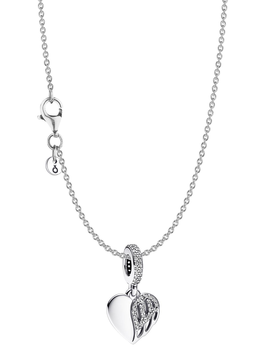 PANDORA Heart Necklace For Ladies, Sterling Silver With Cubic Zirconia  391229C01-45