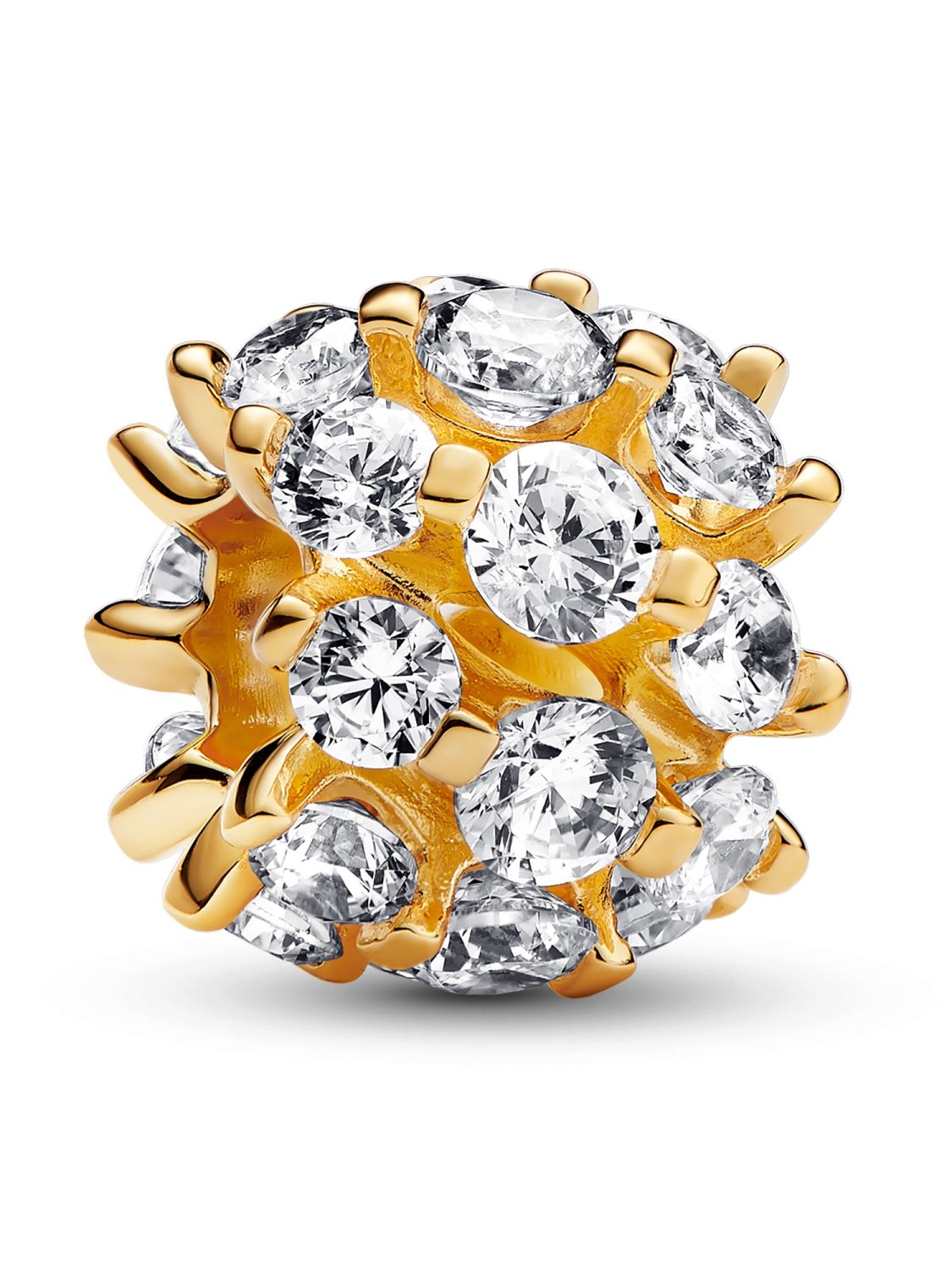 Pandora Funkelndes Rundes Charm Goldfarben 763234C01 • uhrcenter