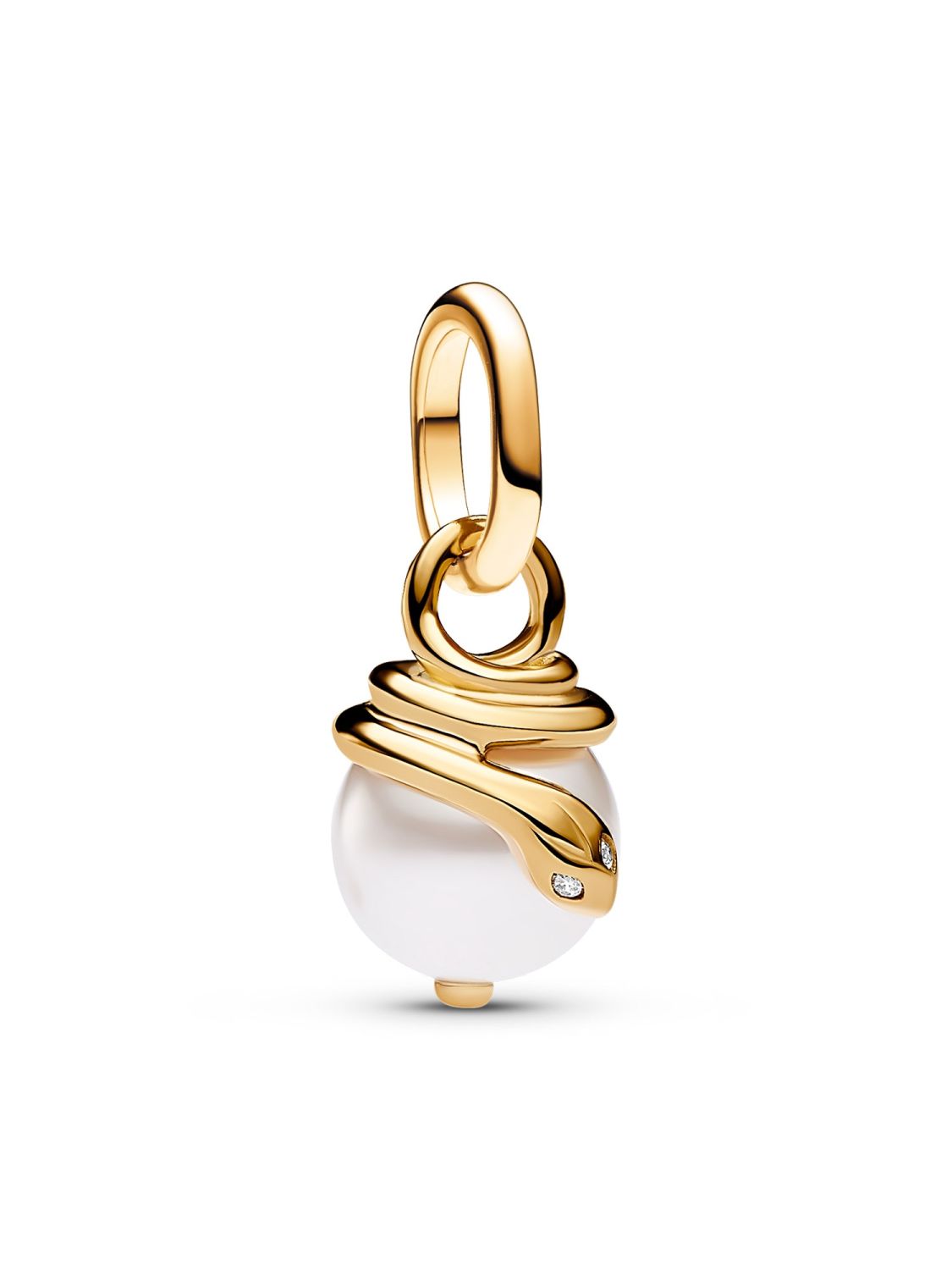 Pandora Mini-Anhänger Schlange Perlmuttfarben Goldfarben 763375C01 