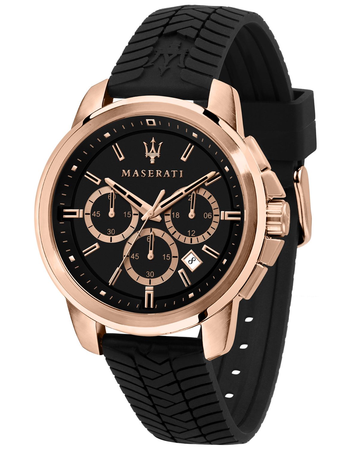 Maserati Herrenuhr Chronograph Successo schwarz/roségold R8871621012 •  uhrcenter