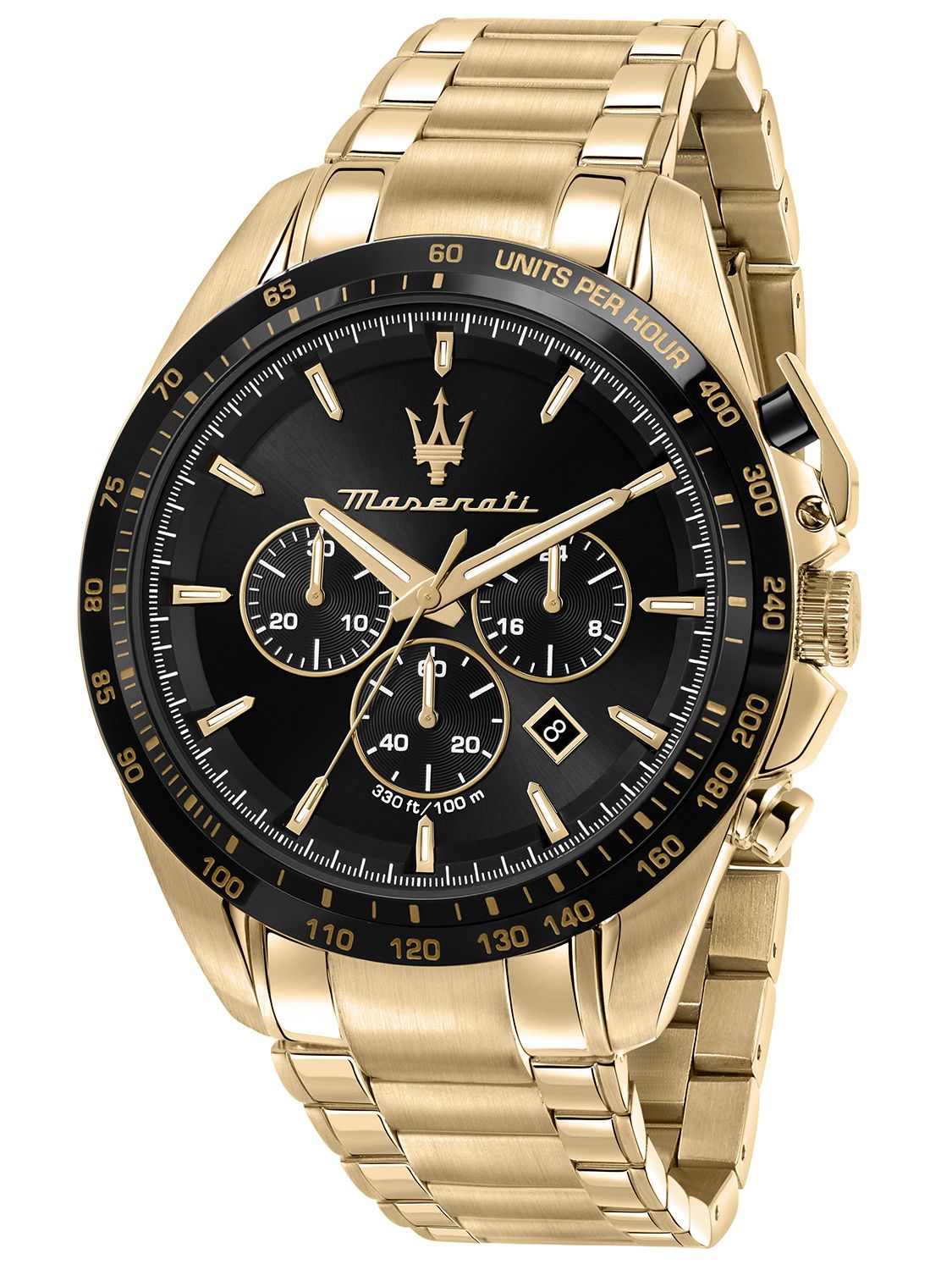 Maserati Men's Watch Chronograph Traguardo Gold Tone/Black R8873612041