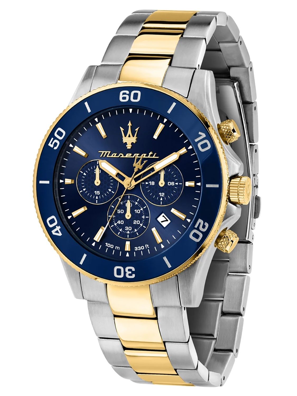 R8873600006 uhrcenter Men\'s Two-Colour/Blue Maserati Watch • Competizione Chronograph