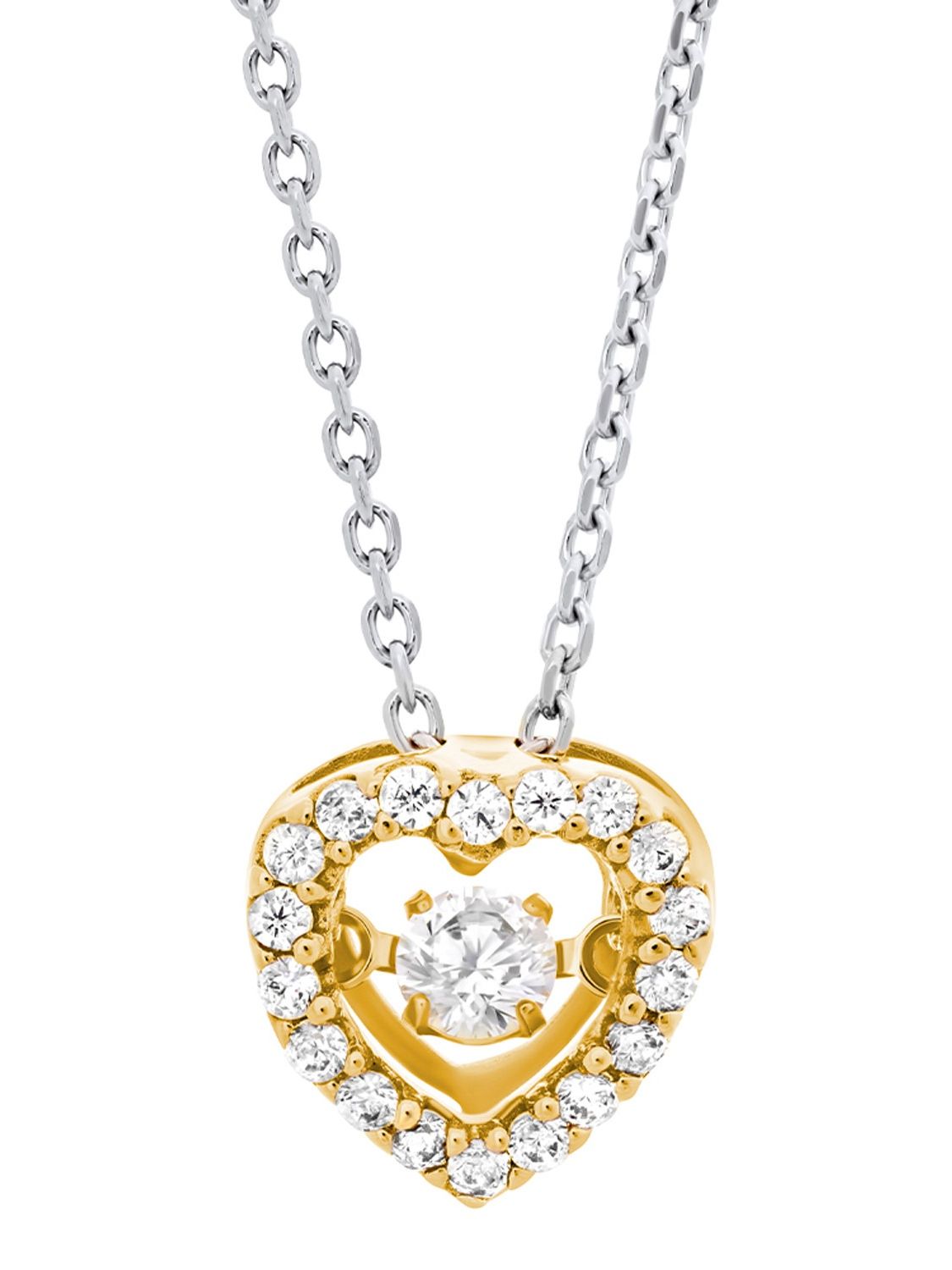 Julie Julsen Ladies' Necklace Dancing Stone Heart Gold Tone JJDNE0777.3 •  uhrcenter