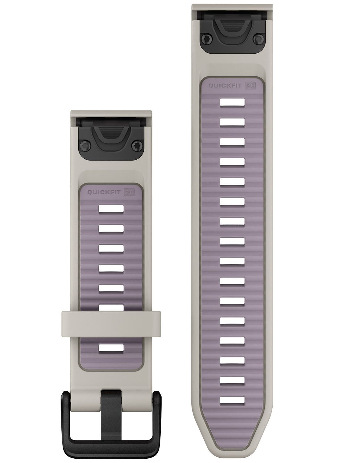 Garmin Quickfit Silikon Armband 20mm - Nebelgrau/Lavendel Für Smartwatch