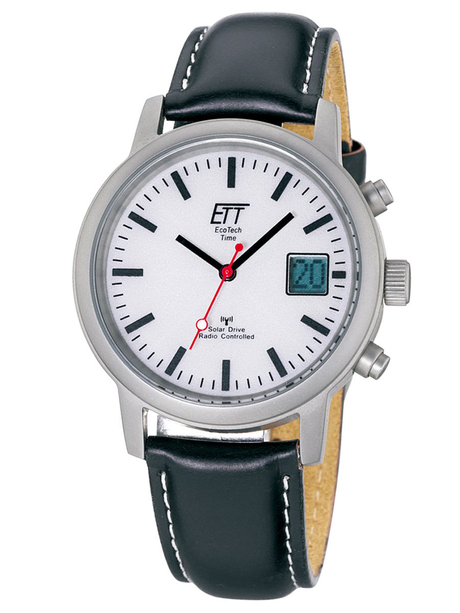 ETT Eco Tech uhrcenter Controlled Time Drive Radio Watch • Mens EGS-11185-11L Solar
