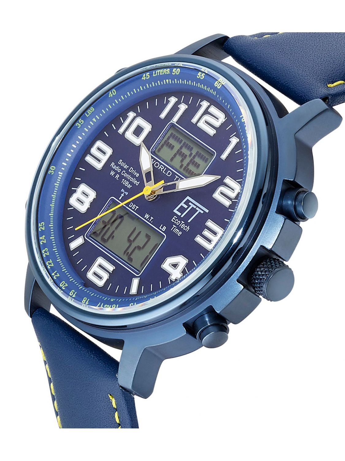 ETT Eco Men\'s EGS- Hunter uhrcenter Time Watch Solar Radio-Controlled Tech II 11450-32L • Blue