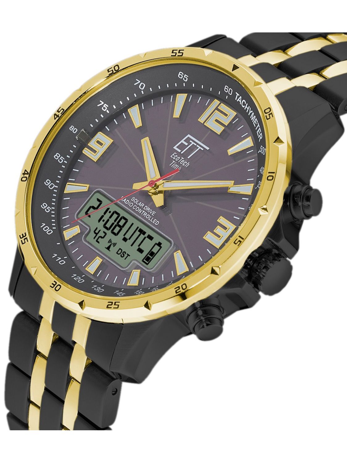 ETT Eco Tech Time Radio-Controlled Solar Men's Watch Arctica Black/Gold  EGS-11567-21M • uhrcenter