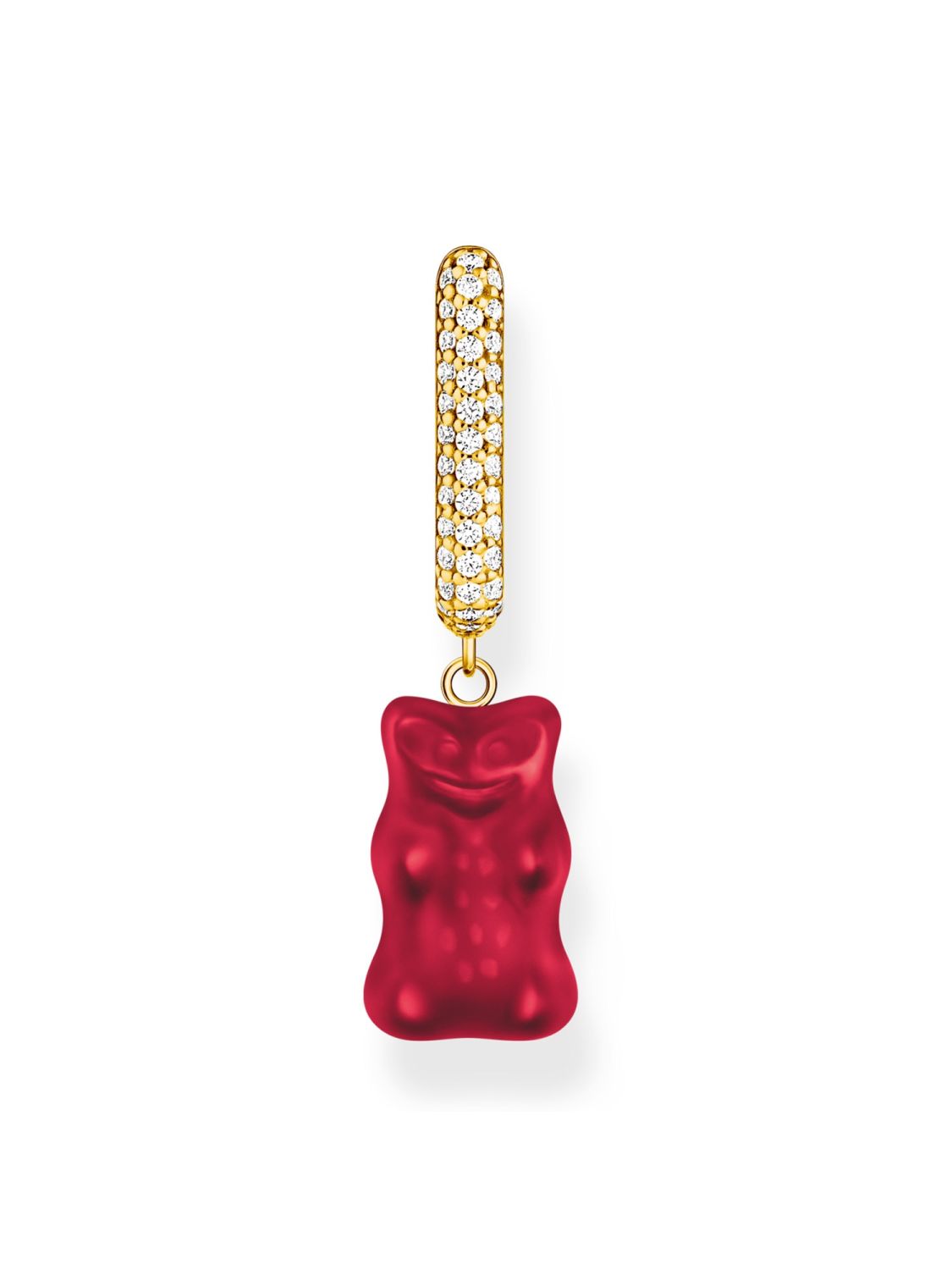 Thomas Sabo Single Hoop Earring Red Goldbear Gold Plated Silver 