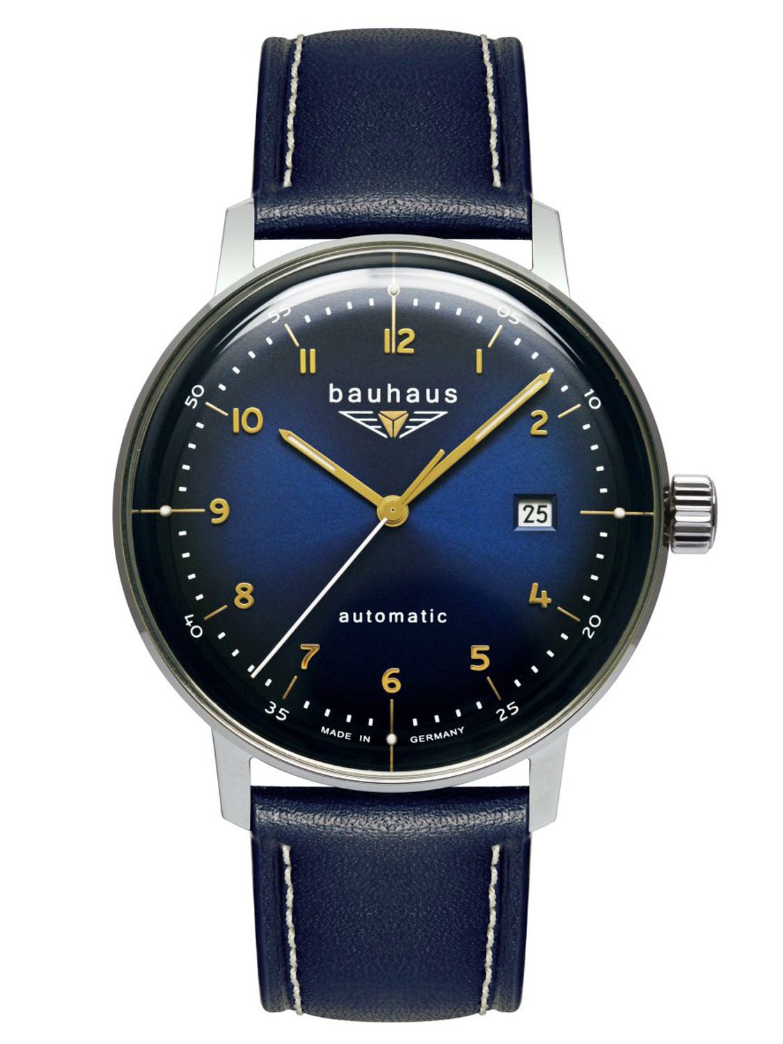 Bauhaus Day Date Uhr Herren Bauhaus Automatik Uhr, Blau, 41 Mm