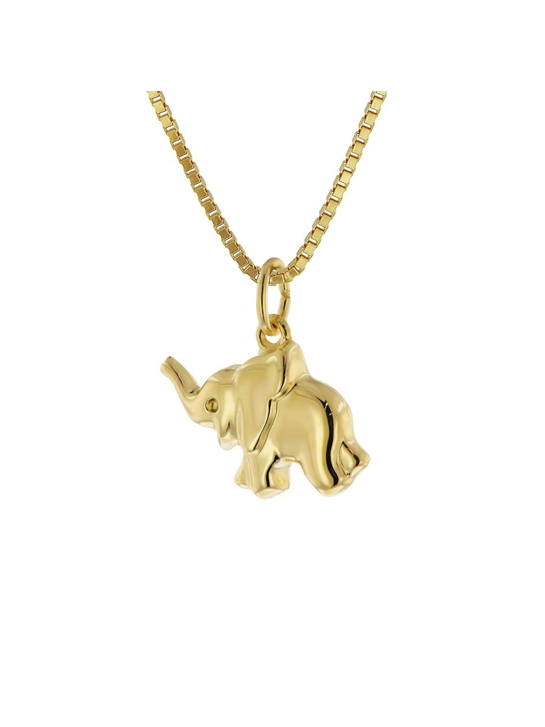 Acalee Halskette mit Glücksbringer Gold 333/8K Elefant Collier 50-1032 •  uhrcenter | Lange Ketten