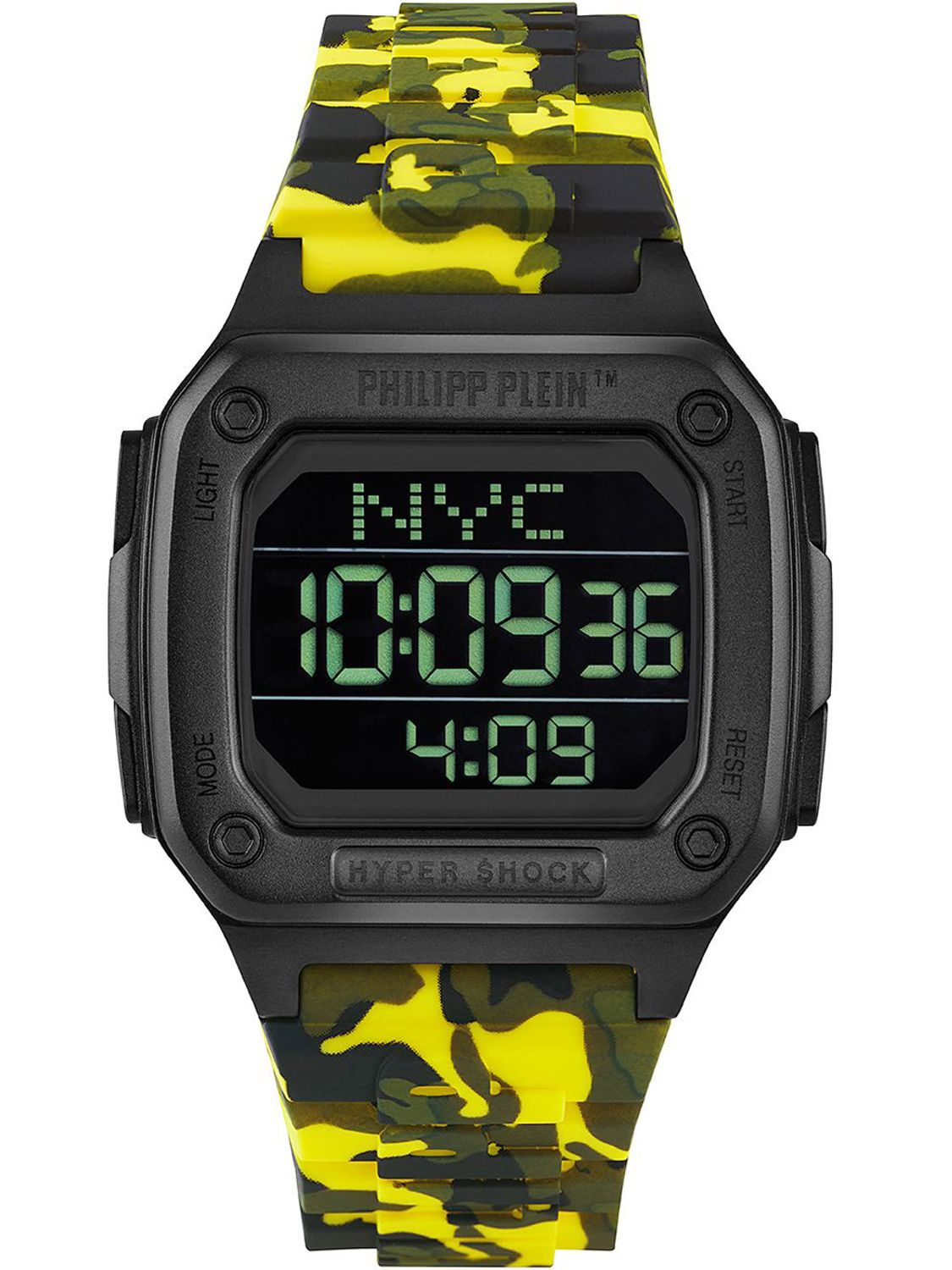 Philipp Plein Digital Watch Hyper $hock Camouflage Yellow
