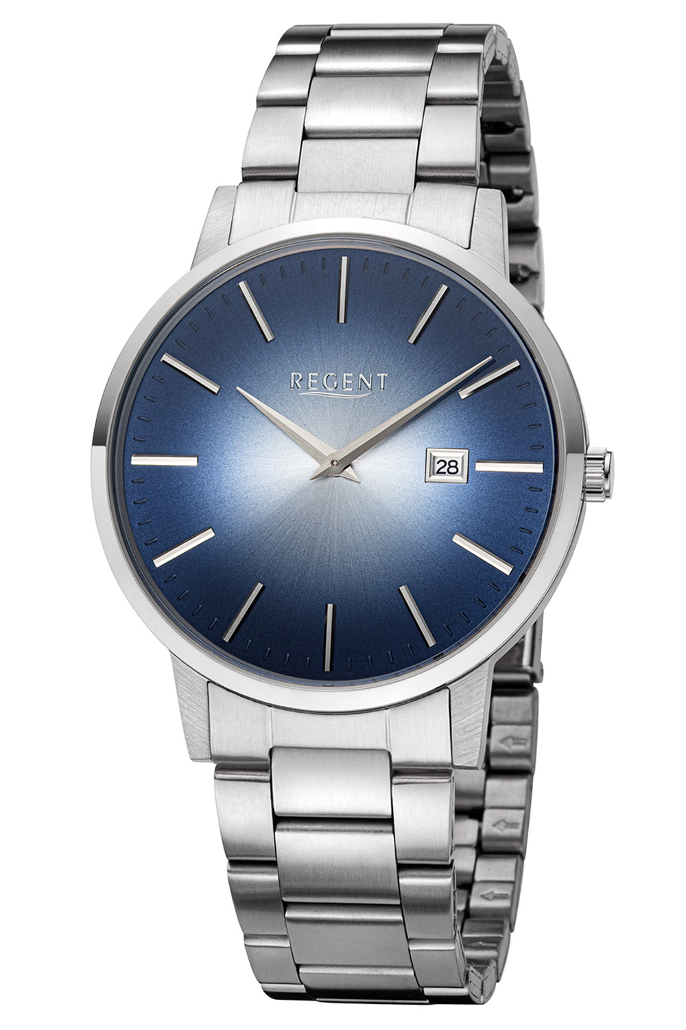 • Herren-Armbanduhr Quarz Regent 11150769 uhrcenter Stahl/Blau