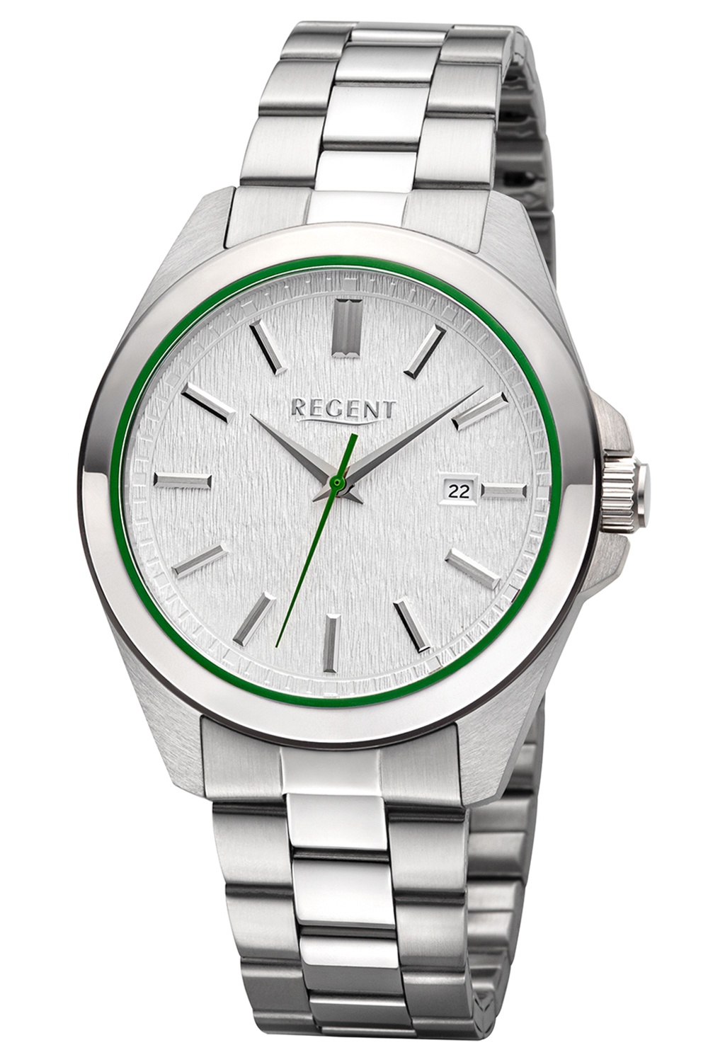 Regent Herren-Armbanduhr Quarz Stahl/Silberfarben uhrcenter 11150785 •