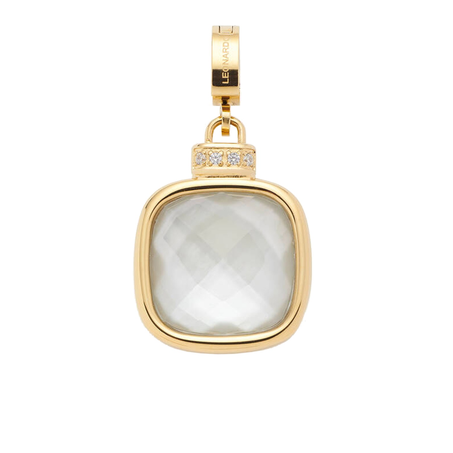 Leonardo 026095 Damen-Anhänger Virginia Goldfarben/Weiß Clip & Mix