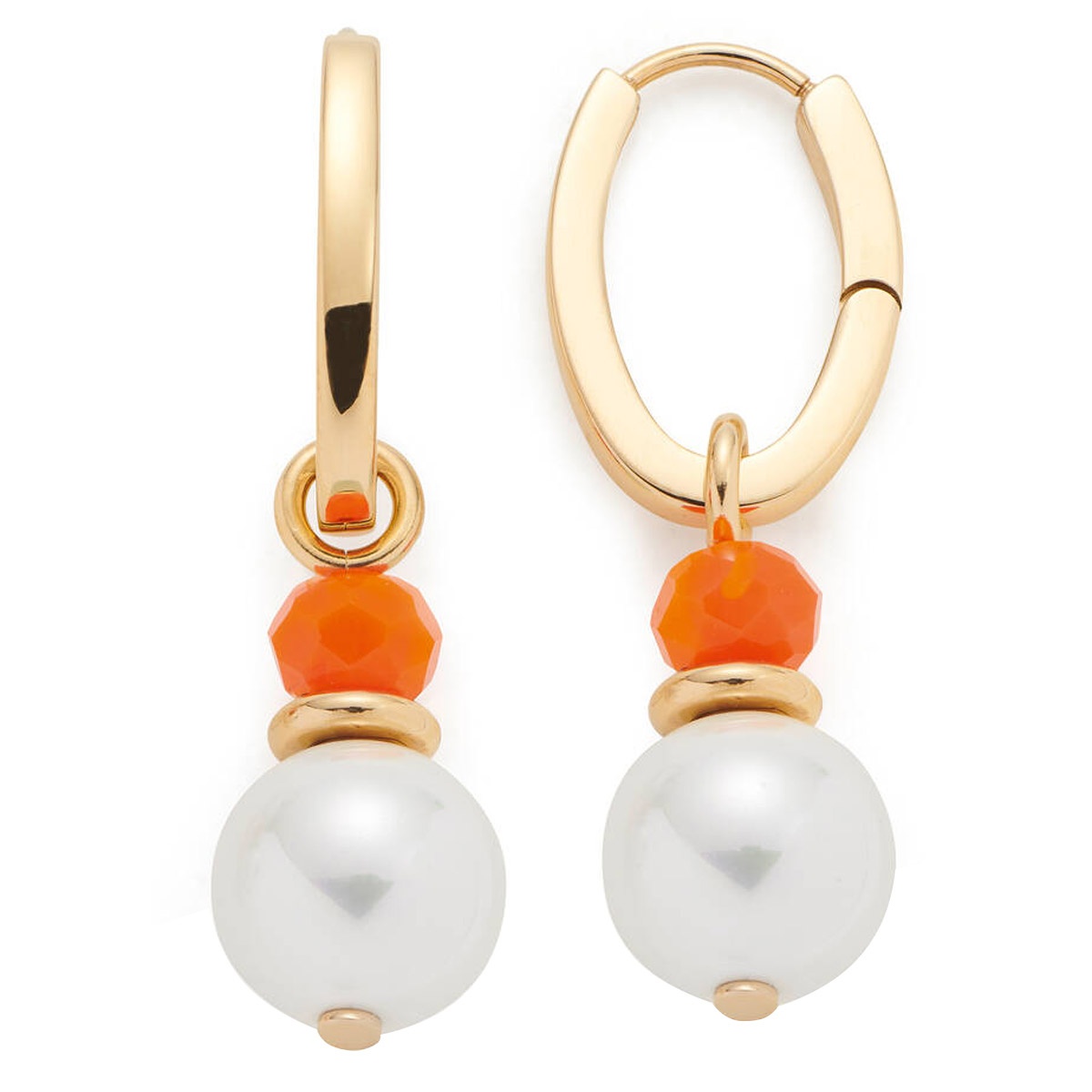 Leonardo 026890 Damen-Ohrringe Creolen Selora gold weiß