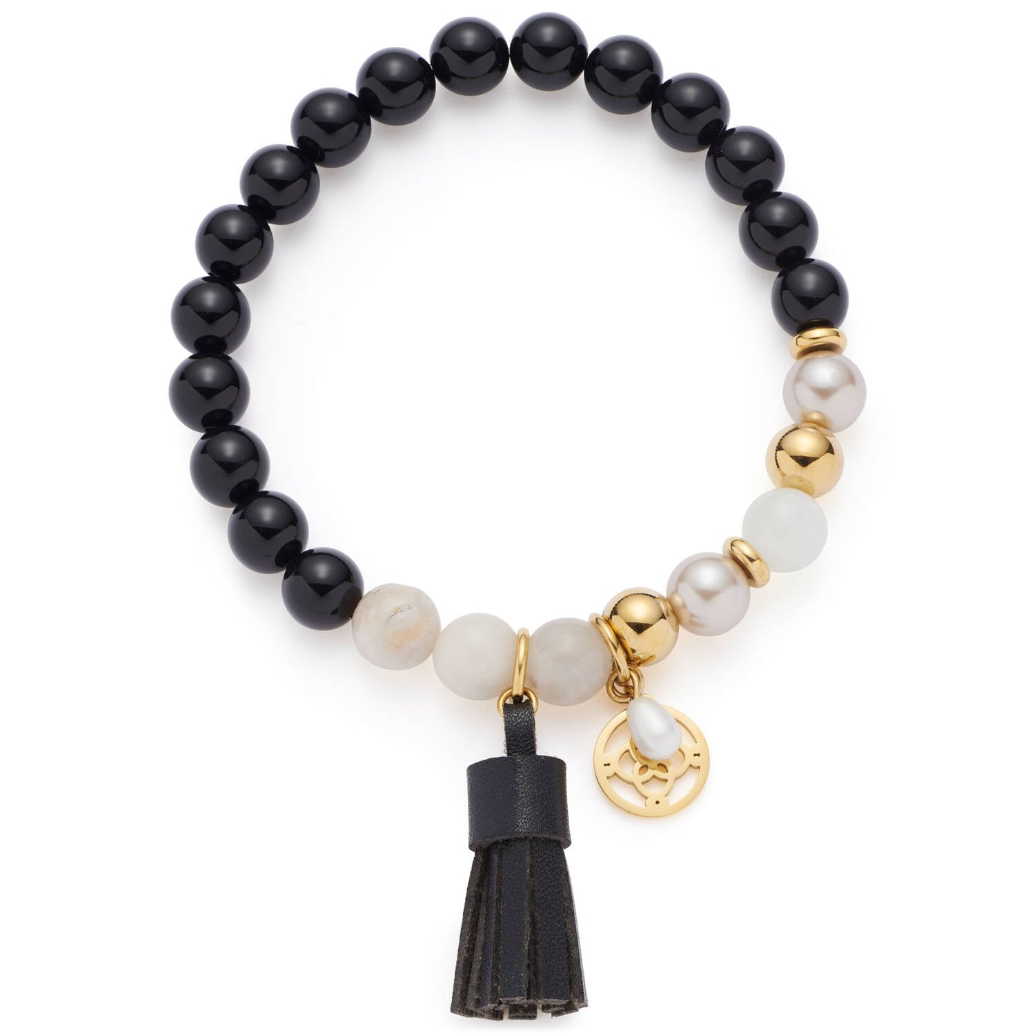 Leonardo 026956 Armband für Damen Eve Schwarz/Weiß