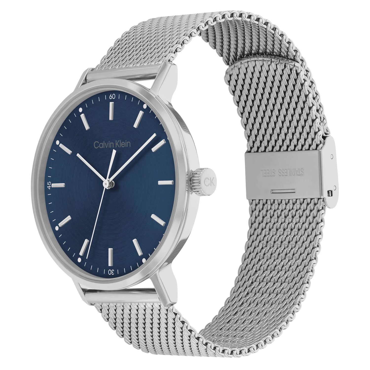 Calvin Klein Herrenarmbanduhr Modern Mesh Stahl/Blau 25200045 