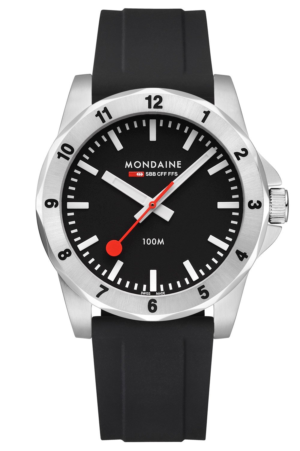 Mondaine MSN.42120.RB Herren-Armbanduhr Numeri Quarz Schwarz 42 mm