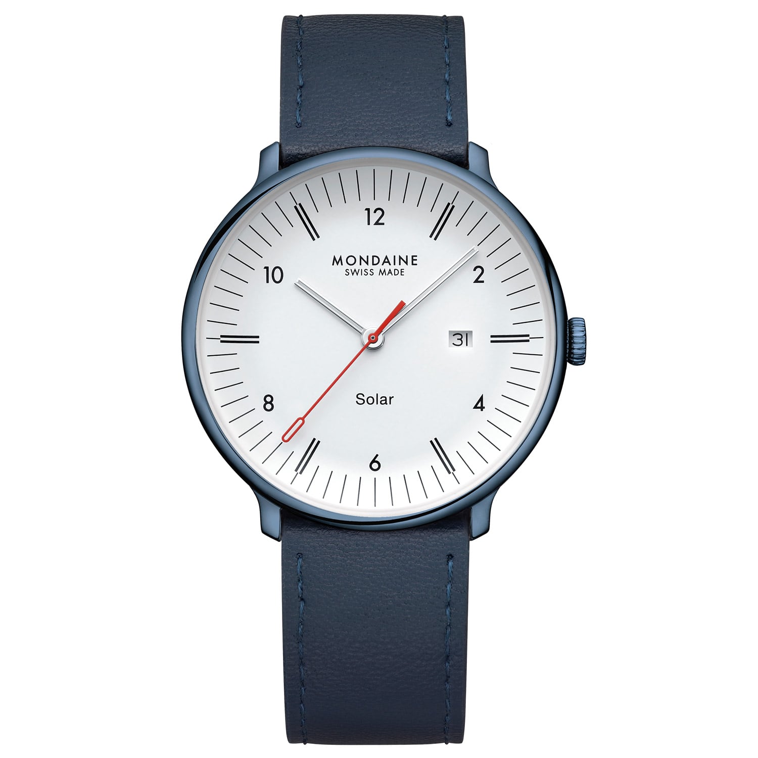 Mondaine MLE.41910.LQV Unisex Armbanduhr Doppio Solar Blau 41 mm
