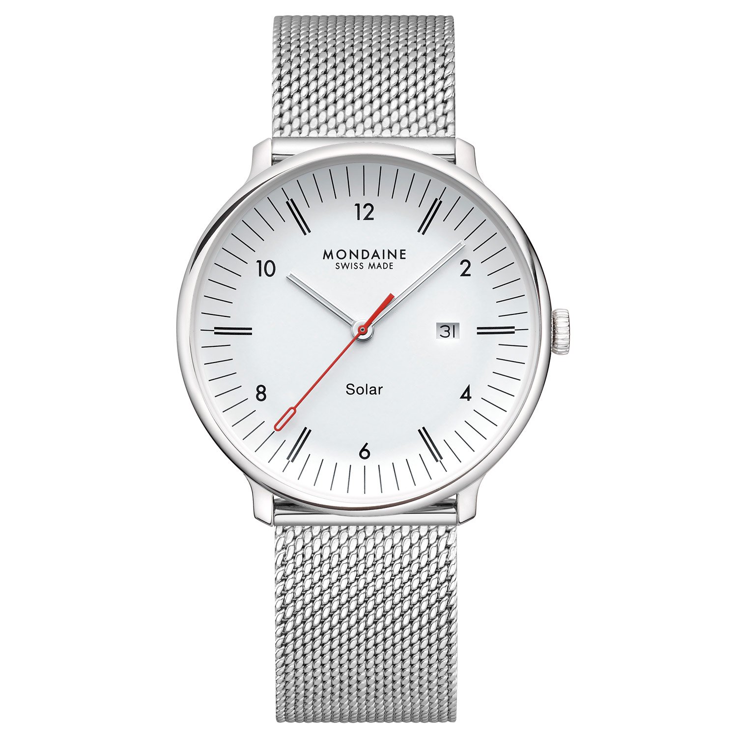 Mondaine MLE.41910.SM Unisex-Armbanduhr Doppio Solar Mesh 41 mm