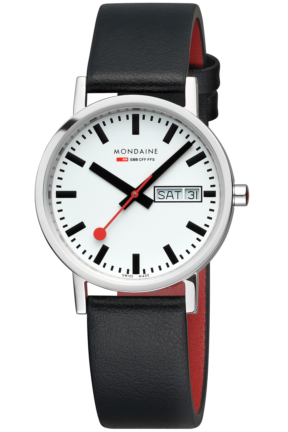 Mondaine Armbanduhr in Unisexgröße Classic Schwarz 36 mm A667 