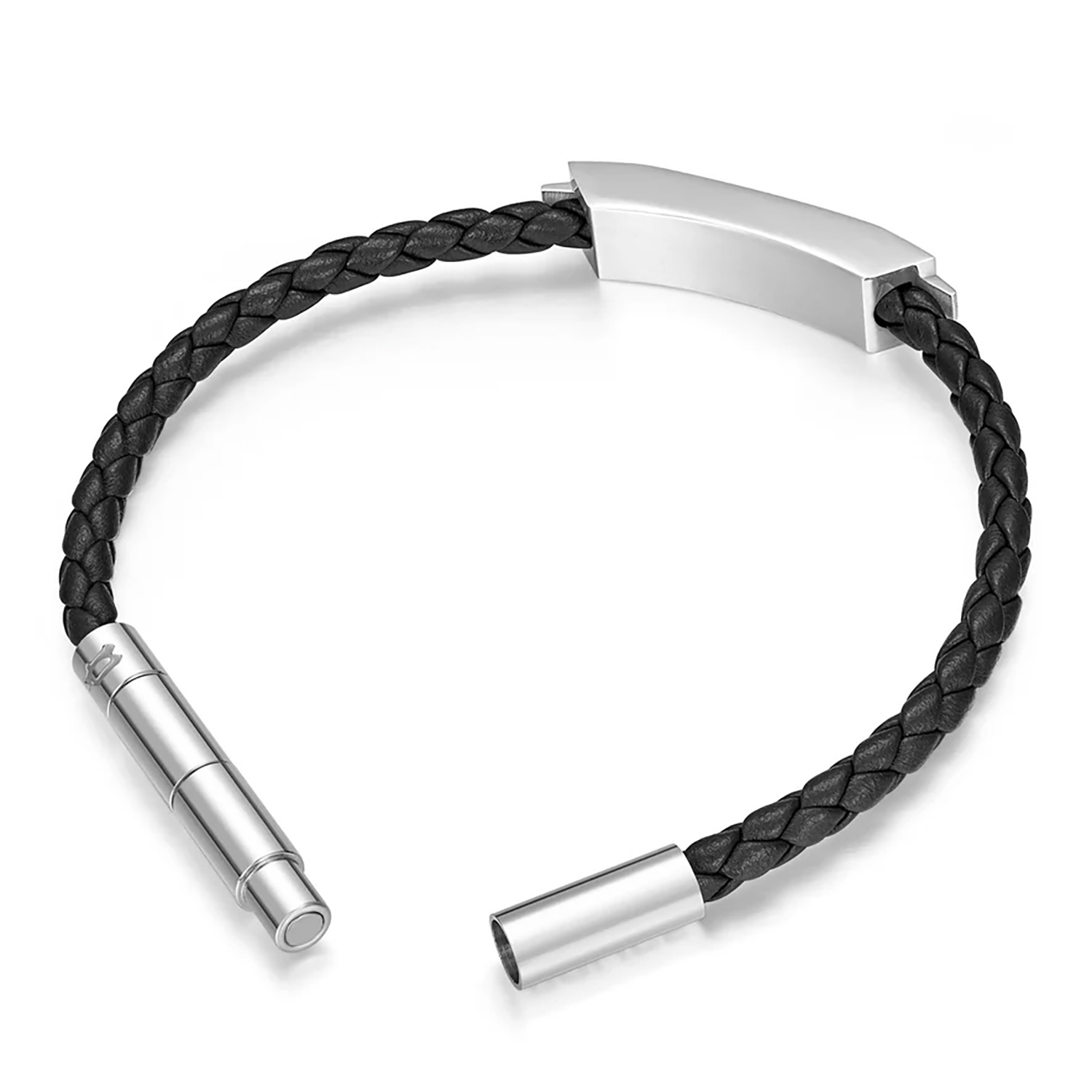 【美品】PRY GROUND シュウト011-PLATE-BRACELET Police Men's Bracelet Gripcord Black/Steel • uhrcenter