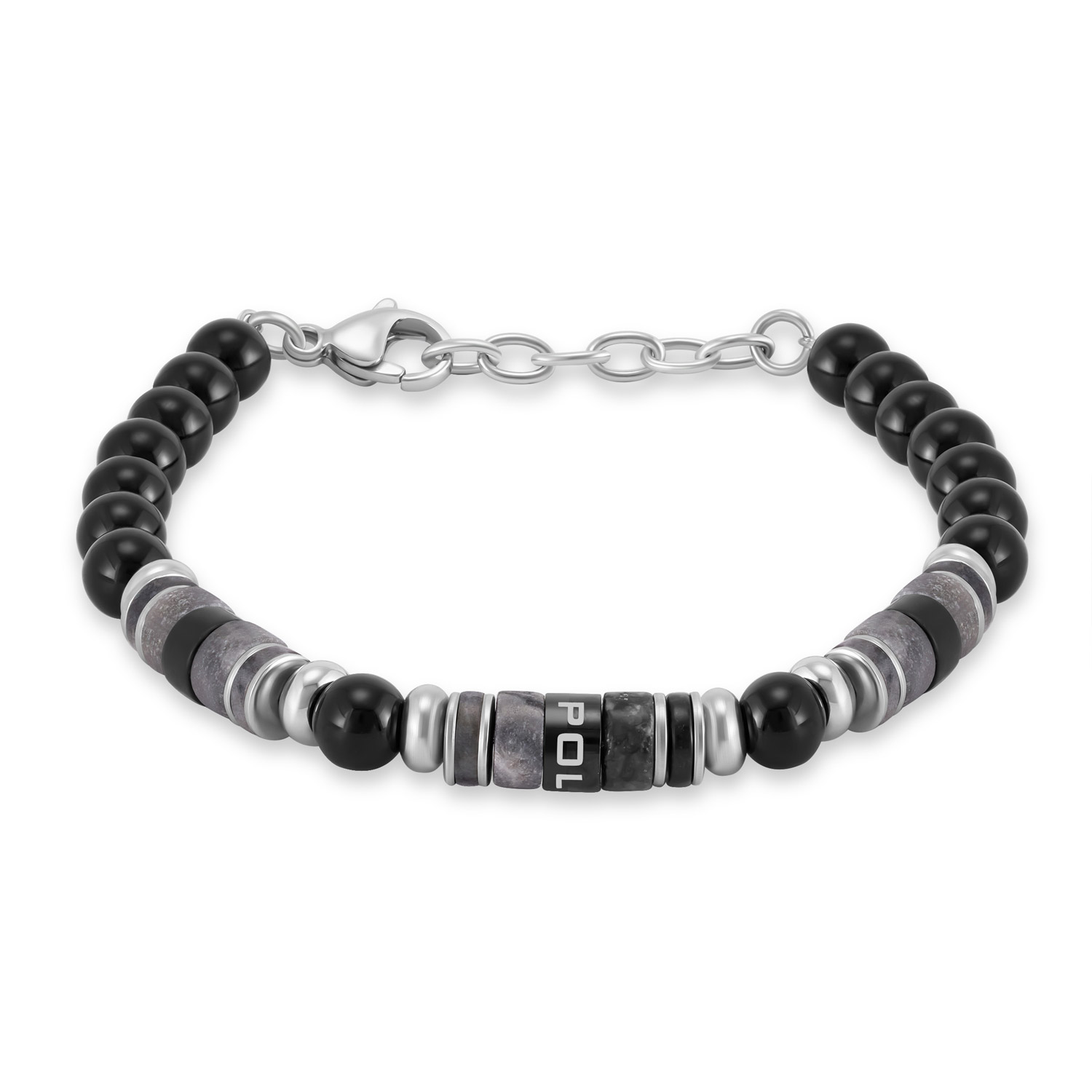 Police PEAGB0083301 Herren-Armband Cylindra Grau/Schwarz