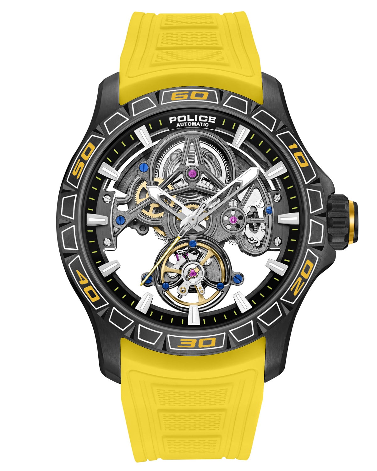 Police Police PEWGR0097805 Herrenuhr Automatik Spirit Gelb