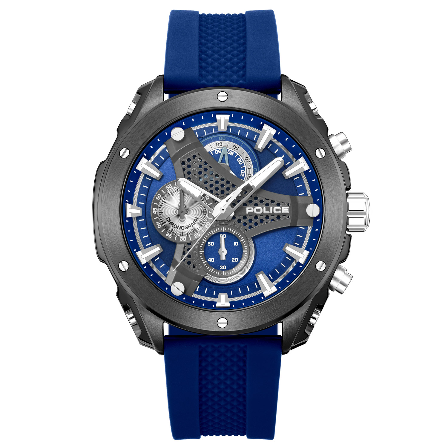 Police Police PEWGO0093002 Herrenuhr Quarz Chronograph Wyvern Blau