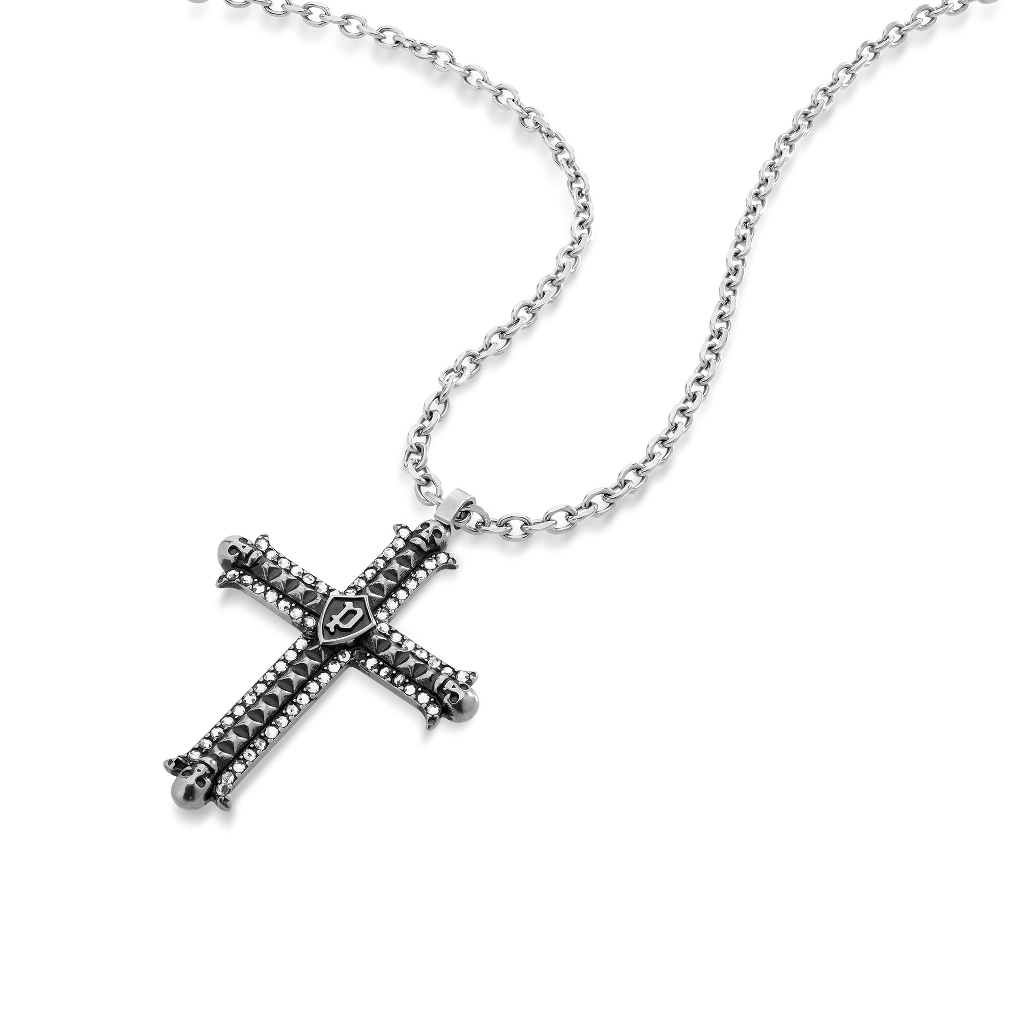 Police Herren-Halskette PEAGN0033702 • uhrcenter Schwarz Kreuz mit Whiz