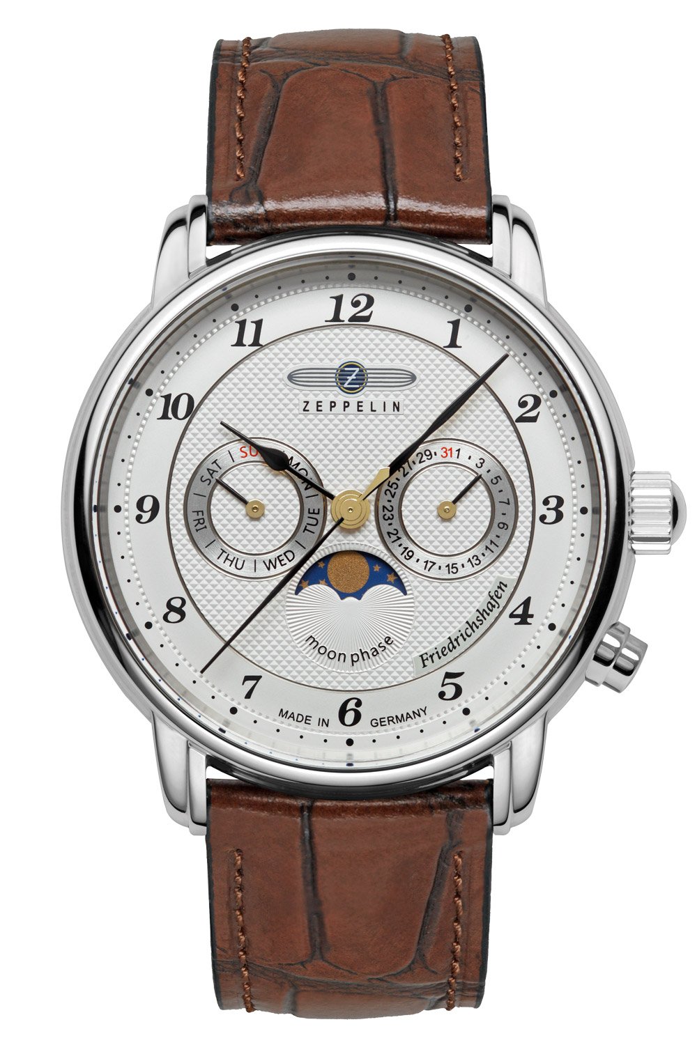 Zeppelin 8536-1 Herrenarmbanduhr Friedrichshafen Mondphase Braun