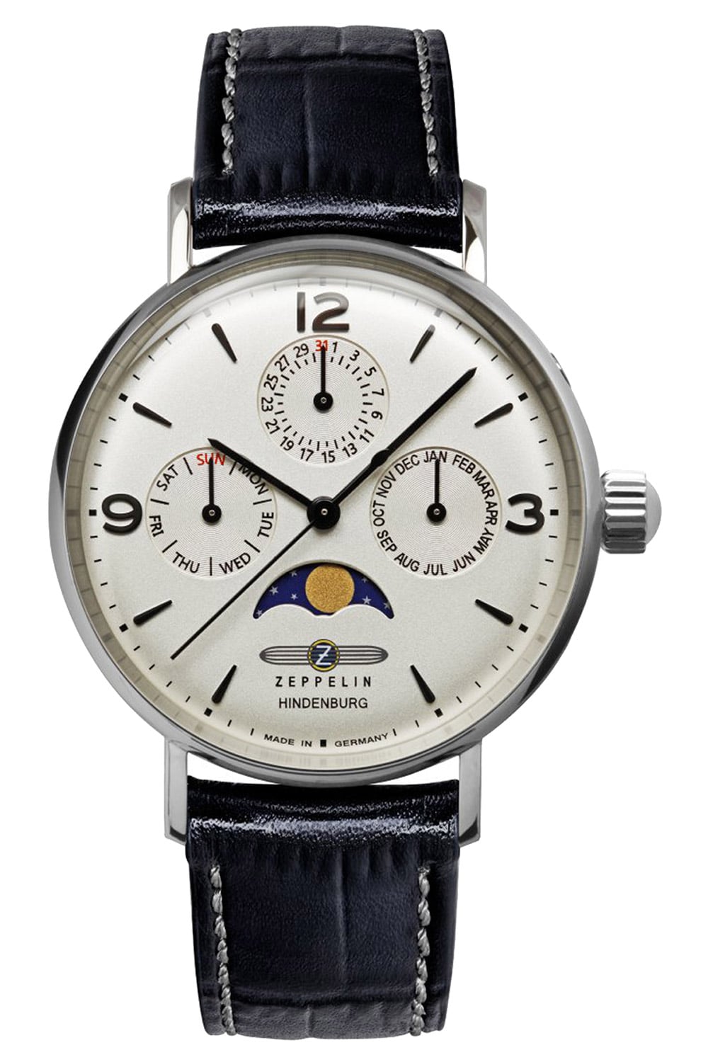Zeppelin 8075-5 Damenuhr Quarz Hindenburg mit Mondphase