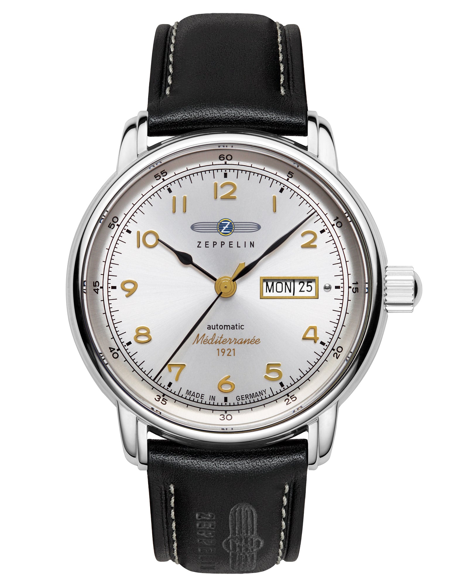 Zeppelin 9664-1 Herrenuhr Automatik 100 Jahre Méditerranée Leder