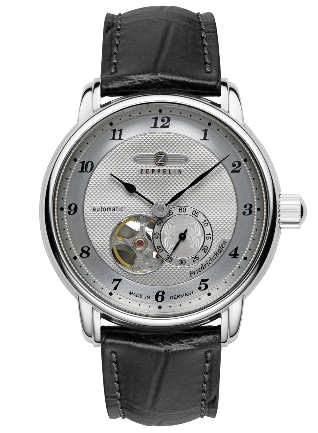 Zeppelin 8566-4 Herrenuhr Automatik Open Heart Friedrichshafen Schwarz