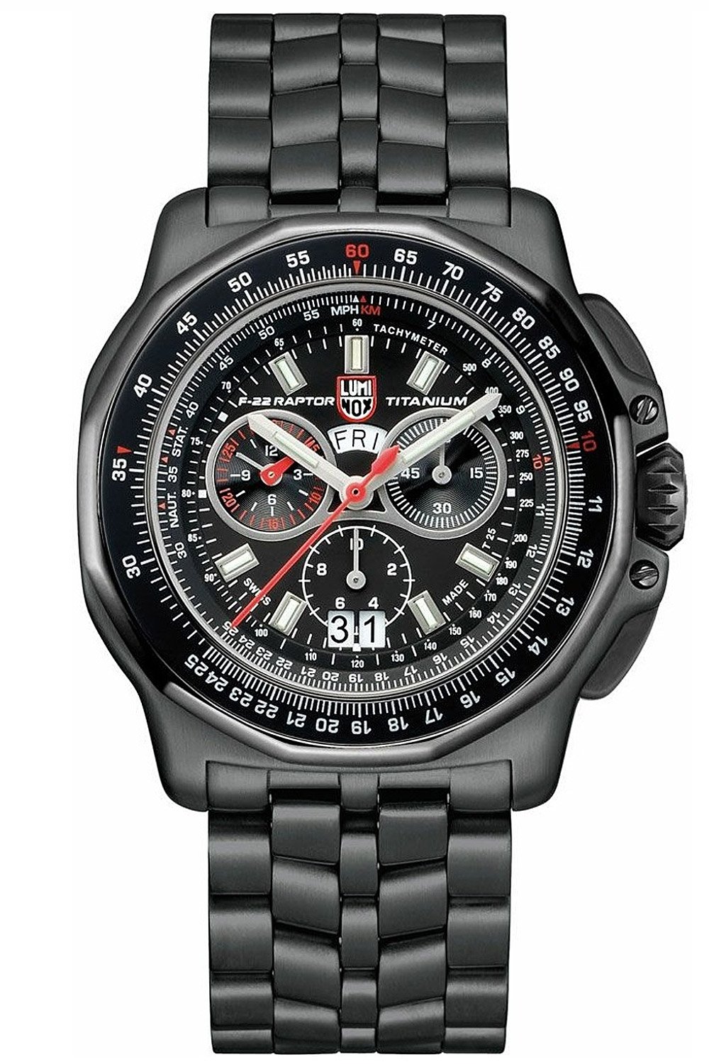 Luminox XA.9272 Herrenuhr Chronograph für Piloten Titan F-22 Raptor