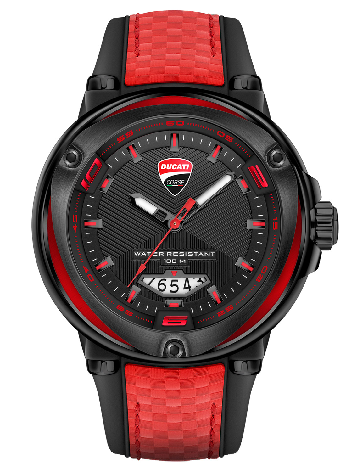 Ducati DTWGN2018904 Herren-Armbanduhr Schwarz/Rot