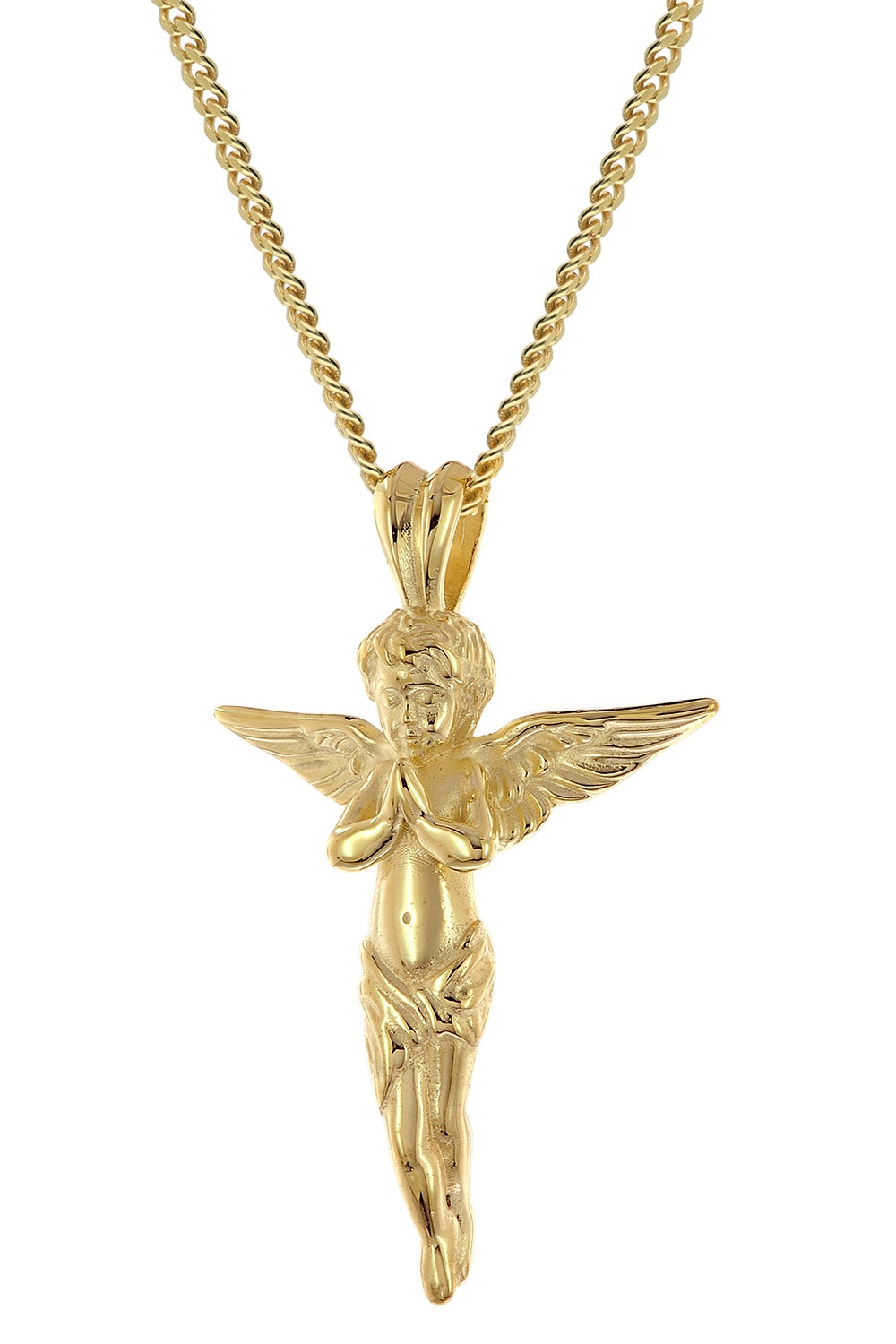 trendor 28162 Kreuz-Anhänger Gold 333/8K an vergoldeter Silberkette