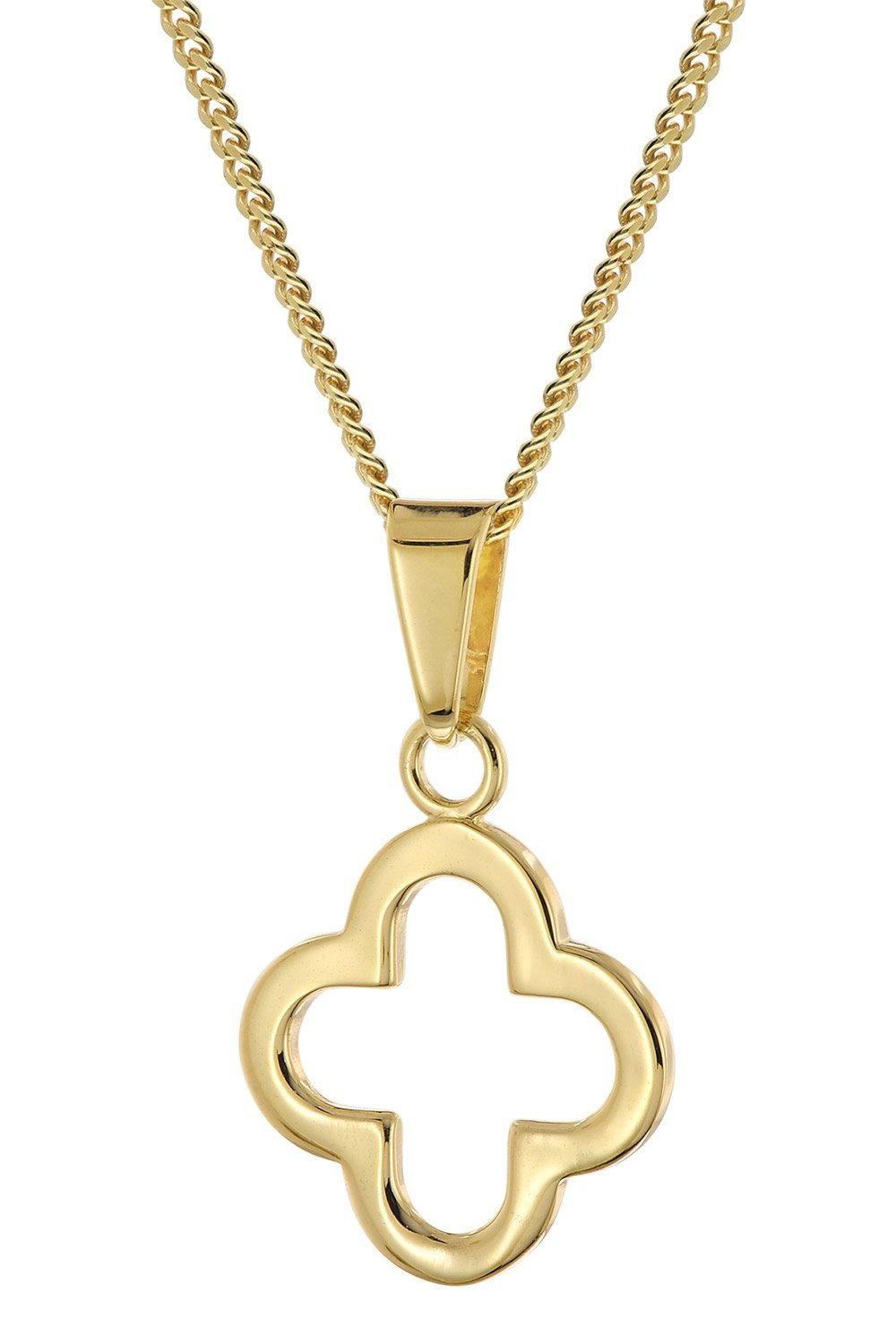 trendor 28167 Kreuz-Anhänger Gold 333/8K mit vergoldeter Silberkette