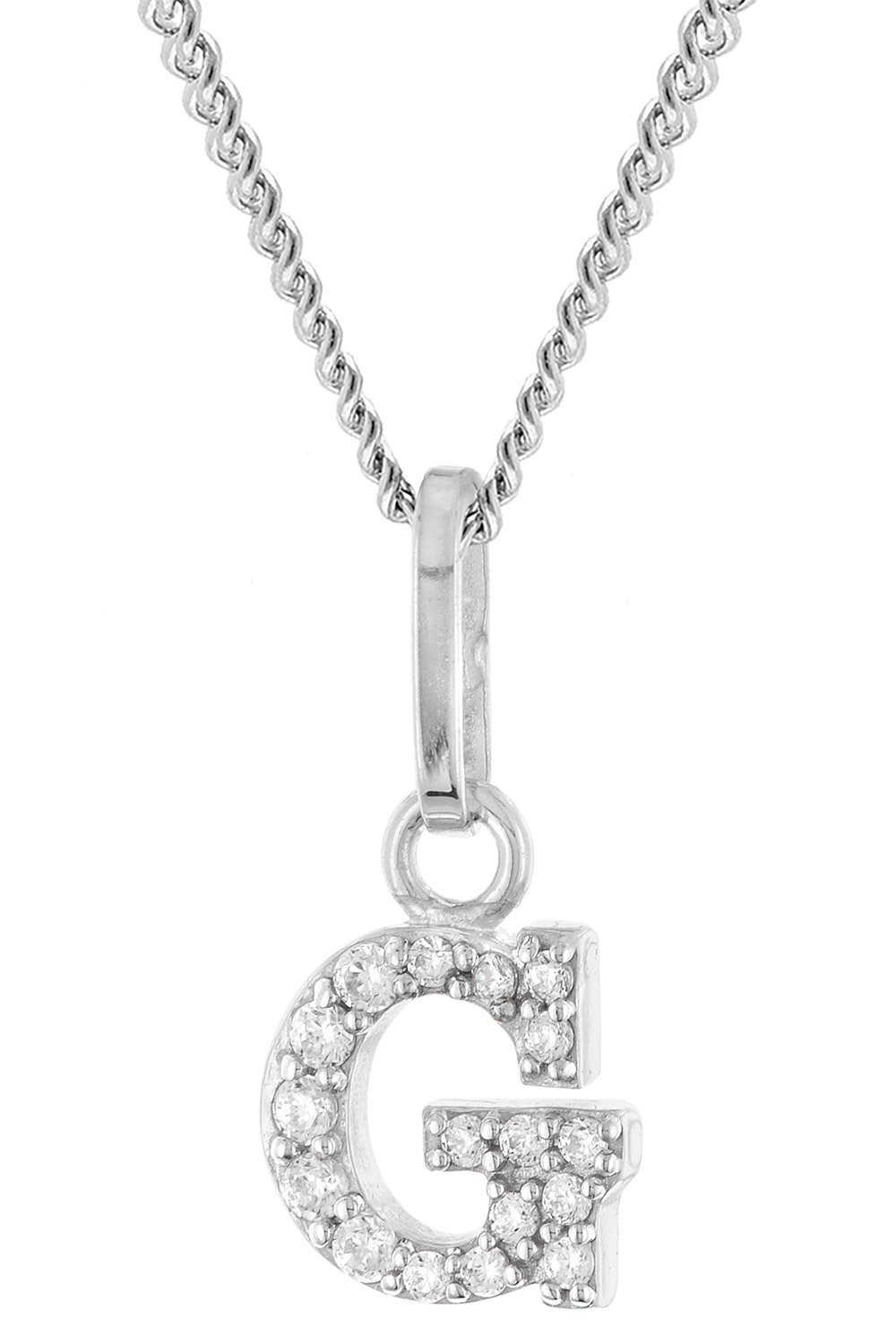trendor 28240-G Damen-Kette mit Buchstabe G Anhänger 925 Silber Rhodiniert