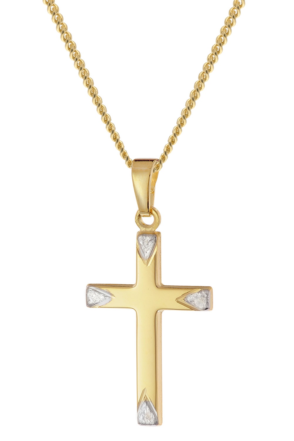 trendor 28388 Kreuz-Anhänger Gold 333/8K 21 mm an goldplattierter Silberkette