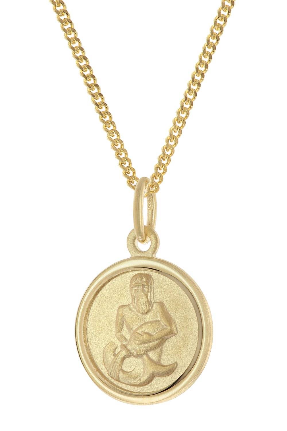 trendor 28468-02 Kinder Sternzeichen Wassermann Gold 333 mit vergoldeter Kette