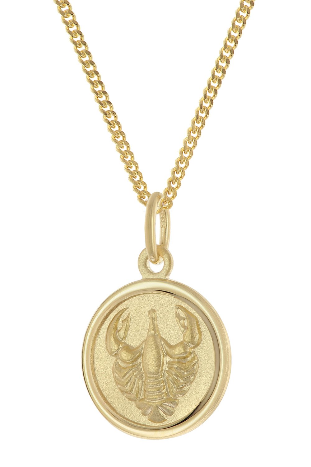 trendor 28468-07 Kinder Sternzeichen Krebs Gold 333 mit vergoldeter Kette